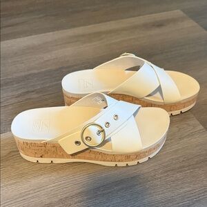 Reef Cream Platform Sandals